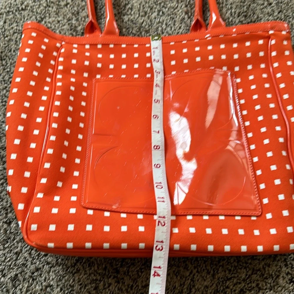 NEW Liz Claiborne Orange Canvas Tote with make up bags - Picture 1 of 7